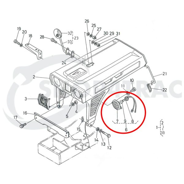Phare complet Kubota série B : B5000, B5001, B6000, B6001, B7000, B7001 | Shop4Trac