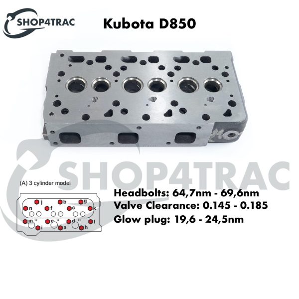 Cilinderkop Kubota B1400-B1500 | B1-14-B1-15 | D850 motor