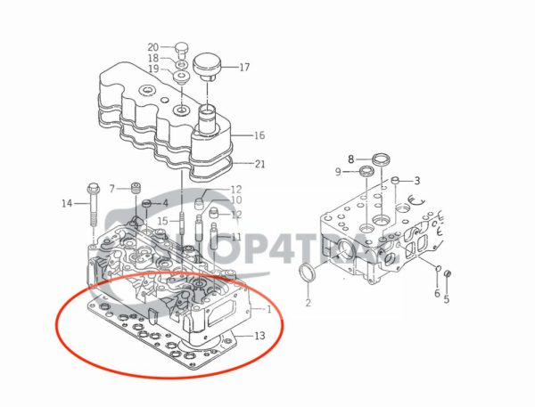 Junta de culata Iseki Landhope TU240 – TU220 | TL2100 – TL2500 | Bolens G272 – G274