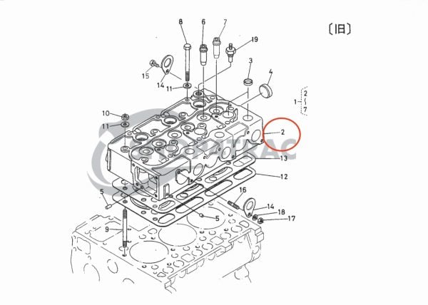 Cilinderkop Kubota D1102 -D1102A – D1102AE | D1301 | D1101 | D1100