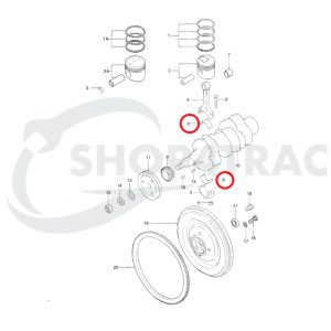 Cojinete de biela | casquillo de cojinete Iseki, Mitsubishi K3 | Motor K4 | Tienda4Trac