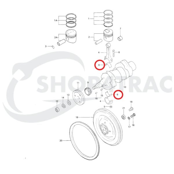 Cuscinetto di biella | Guscio del cuscinetto Iseki, motore Mitsubishi K3 | K4 | Shop4Trac