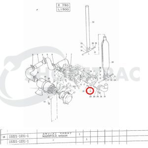Exhaust manifold Kubota L175, L185, L1500, L1501 | Shop4Trac