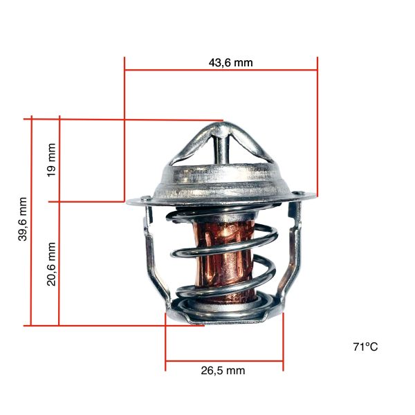 Termostato Kubota D1005 – D1305 | V1305 – V1505| V2203 | Z482 – Z602 | Shibaura | 44MM
