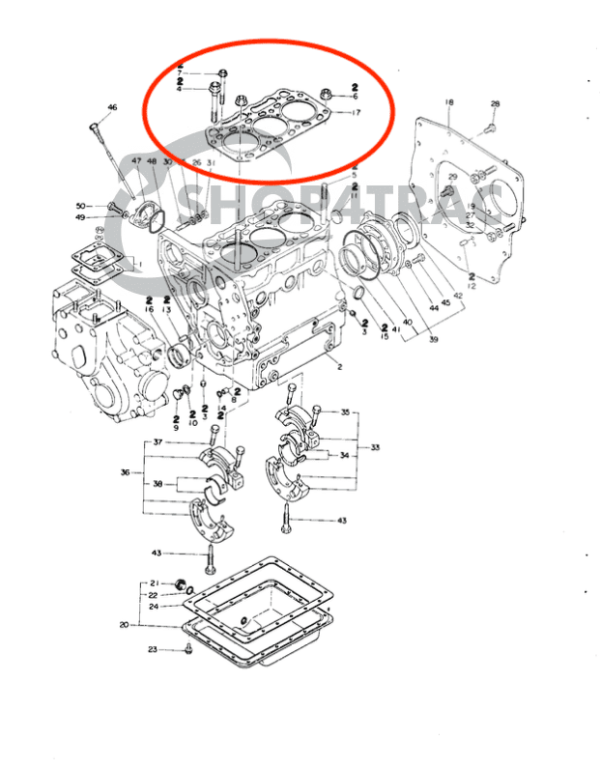 Head gasket Yanmar F16 | 3T75U | Shop4Trac