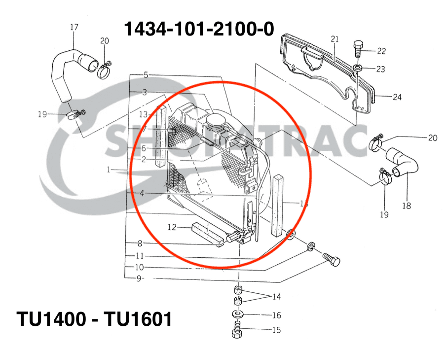 Kühler Iseki TU 1400-1600 | TX1410-2160 | Shop4Trac Kühler Iseki TU 1400-1600 | TX1410-2160 | Shop4Trac