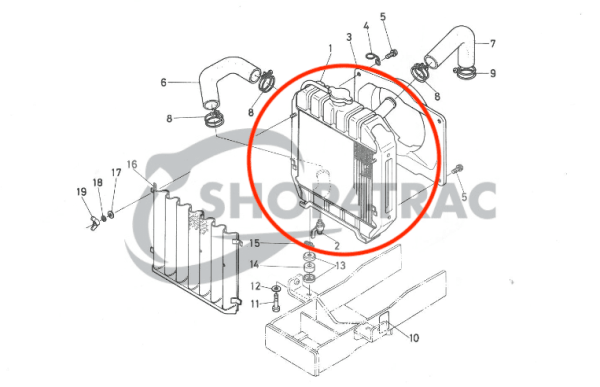Radiator Kubota B5000 | Zen-noh ZB5000