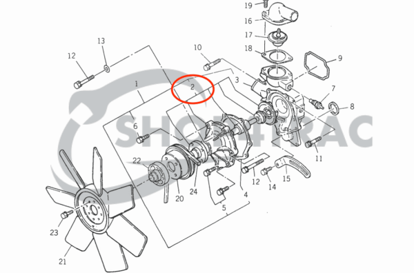 Pompe à eau Iseki TA 207- TA267F | TU Landhope TU180-TU257 | TE | TL | Shop4Trac
