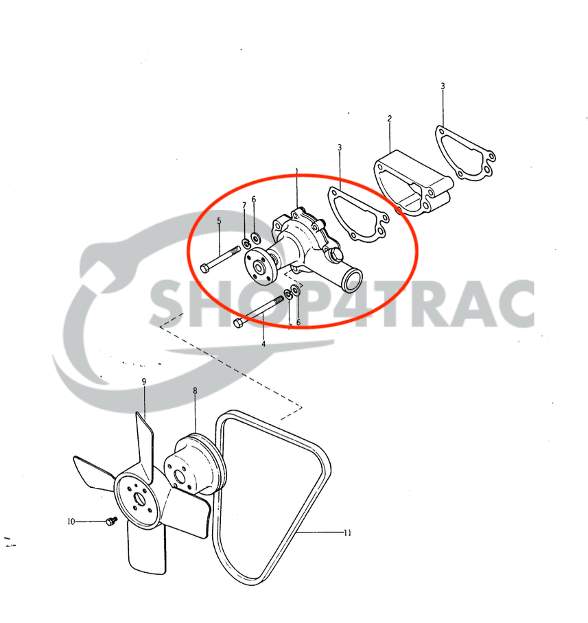 Pompa dell'acqua Iseki TX1000 | TX1300| TX1500| KE70 | KE75 | Shop4Trac Pompa dell'acqua Iseki TX1000 | TX1300| TX1500| KE70 | KE75 | Shop4Trac