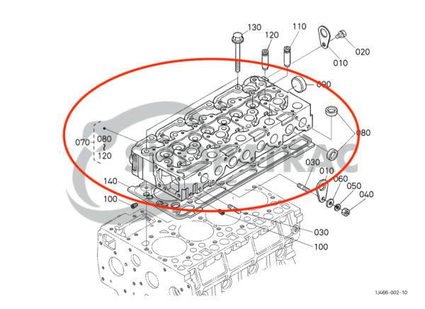 Cylinder Head Kubota V2203 | V2203E | V2203B | V2403 engine | Shop4Trac