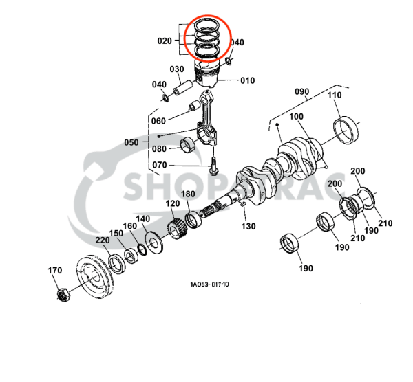 Piston rings Kubota D1703M-DI | D1803M-dI | V2203M-DI | V2403M-DI engine