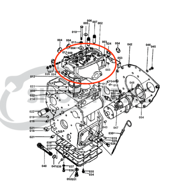 Cylinder Head + repair kit Kubota B6000 | ZL600 | Zen-noh ZB6000