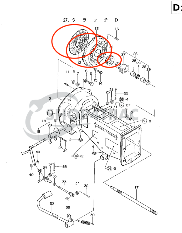 Koppelingsset Yanmar F | YM Type 1 F5-F165 | YM1301-YM 1720