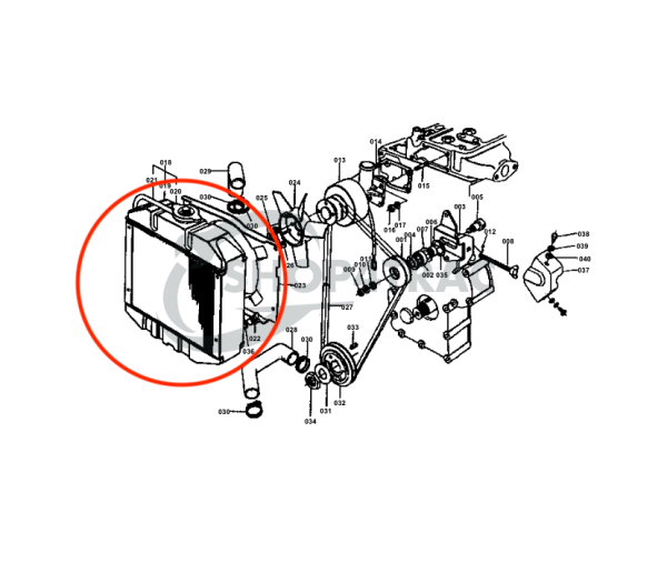 Radiator Kubota B6000 | Zen-noh ZB6000 | B6000E