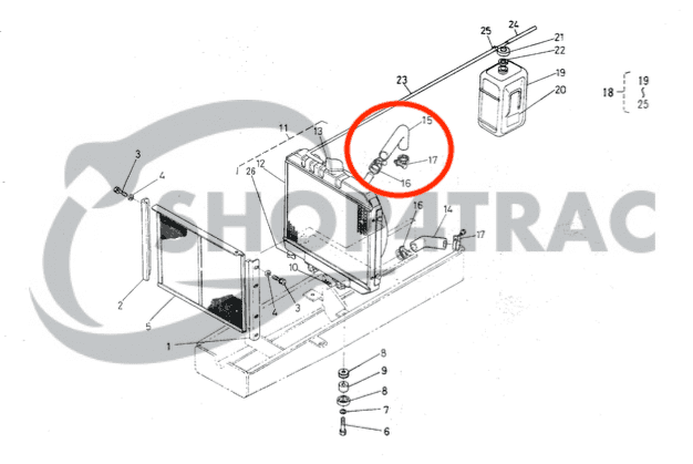 Manguera superior del radiador Kubota B1200-1502 | Tienda4Trac