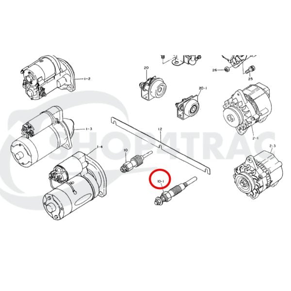 Glow plug | Glow coil Iseki TE TL TU type 2 | Shop4Trac