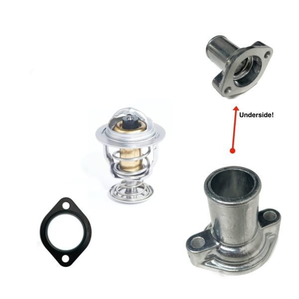 Thermostaathuis | aansluiting aan koelslang Kubota D1100 - D1402 | V1502 - V2203 | D1403 | D1503 | D1703 – OEM: 15321-73260, 15321-73262, 15321-73261