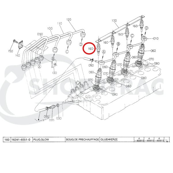 Gloeibougie | Gloeispiraal Kubota D905 – D1105 – D1305 | V1205 – V1505 | Hinomoto | M10 variant