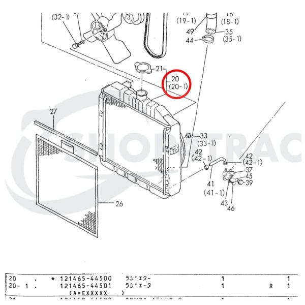 Radiatore Yanmar serie F | Shop4Trac