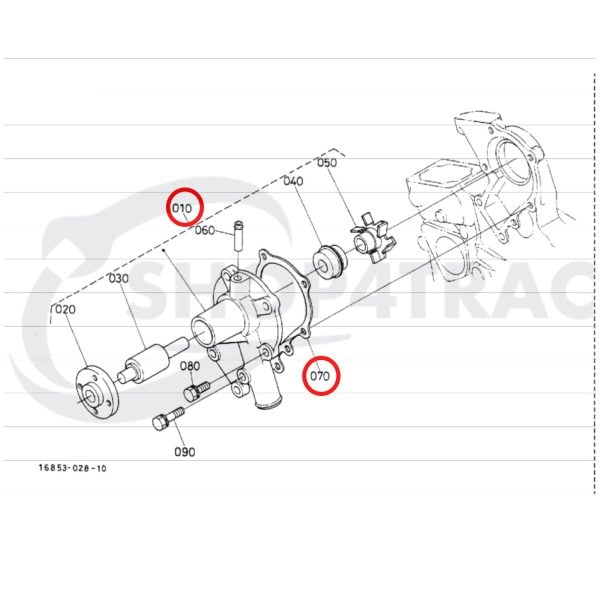 Pompa dell'acqua Kubota Z482 | Z602 | D722 | D902 | Shop4Trac