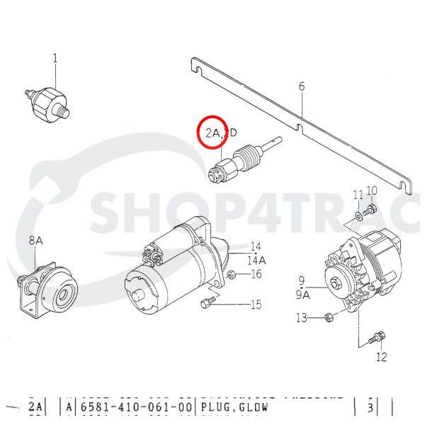 Glühkerze | Glühwendel Iseki TL TU TE Typ 1 | Shop4Trac
