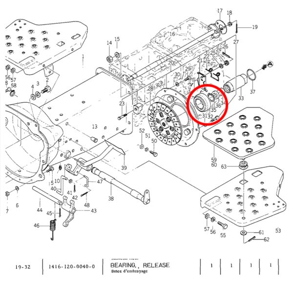 Druklager Iseki TX1000 – TX2160 | TS1610 – TS2810 | Bolens G152 – G154 | G172 – G174