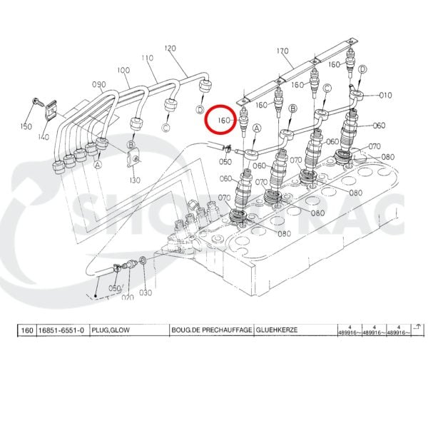 Glühkerze | Glühstift Kubota Z482 | V1405 | V1505 | V1903 | D662 | D722 | D905 | D1105 | Shop4Trac