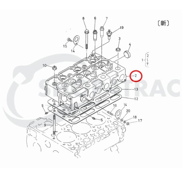 Cylinder Head Kubota D1302 | D1402 | D1402-L | D1402DIA | 3D85 | Shop4Trac