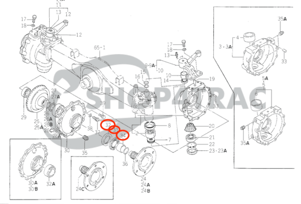Vorderachsdichtung Iseki TL | Öldichtung TL2100, TL2300, TL2500, TL2700 | Shop4Trac