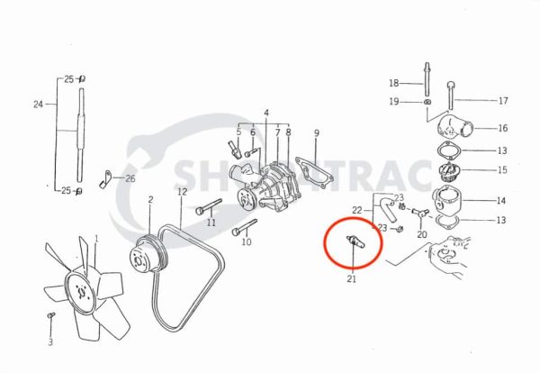 Temperatuurschakelaar Mitsubishi K3A – K3F | K4A – K4F | Iseki | Satoh
