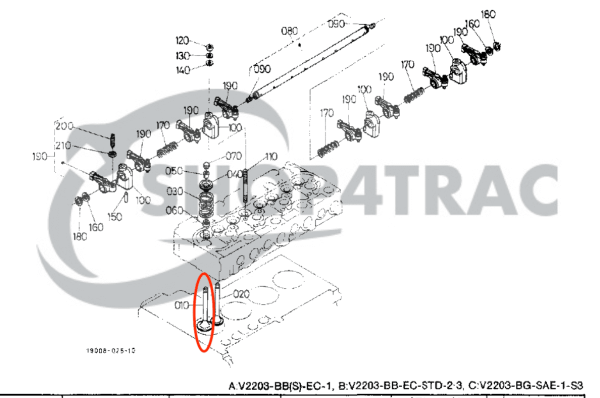 Válvula de admisión Kubota V2203, V2403 | D1403, D1703 | Tienda4Trac
