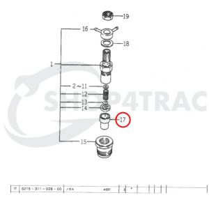 Verstuiver nozzle Iseki E3CD | Kubota D905 - D1105 | V1205-V1505 | Shop4Trac
