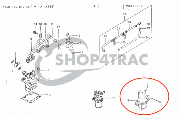 Bomba de refuerzo de combustible Iseki SIAL, LANDHOPE | Tienda4Trac