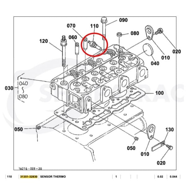Temperature Switch Kubota D905 – D1305 | D1101 – D1803 | D1403 – V2403