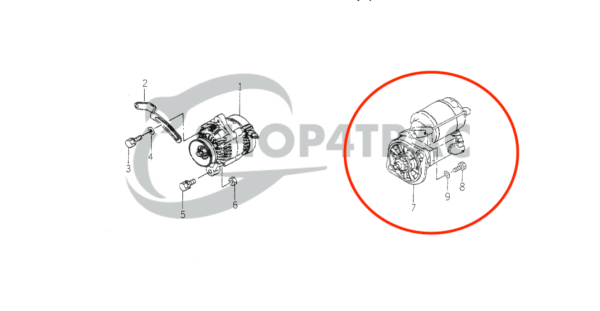 Startmotor Iseki 2AA1 | TS1610 - TS1910 | TL | TA | TU  | Bolens G192 - G244 | Shop4Trac