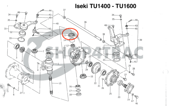 Paraolio dell'asse anteriore | Guarnizione dell'albero | Nocca Iseki TL1900 - TL2100 | TU1400 - TU1601 | TU1700 - TU2101 | Shop4Trac