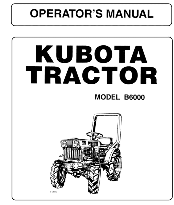 Manuale Kubota B6000 | Zen-noh ZB6000 | Negozio4Trac