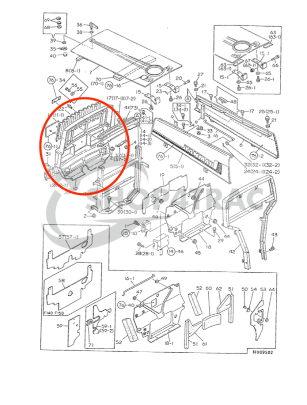 Parrilla Yanmar F13-F14 – F15 – F16- F17