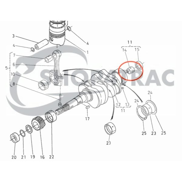 Kubota Krukas | vliegwiel-bus koppeling B1550 - B9200 | RTV | Shop4Trac