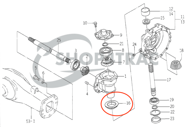 Iseki keerring vooras TA207 - TA317 | TA530 - 5140 | MF1250 | BQ3048E | Shop4Trac