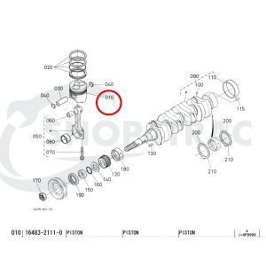 Zuiger Kubota V2003(IDI) | D1503IDI  Indirect injectie | Bobcat | Schäffer | Shop4Trac