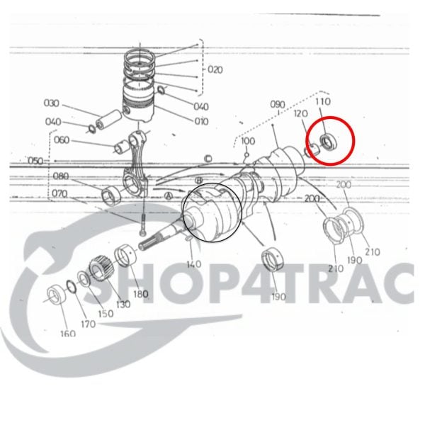 Wellendichtring | Schwungradwellendichtung Kubota B7001 | Z600 | D750 | V1200 | Shop4Trac