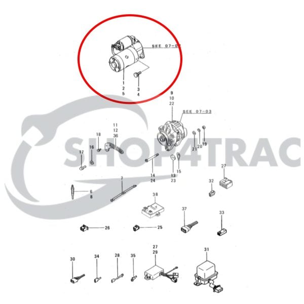 Startmotor Mitsubishi L2A | L2E | L3E | L3C | Mitsubishi Marine | Shop4Trac