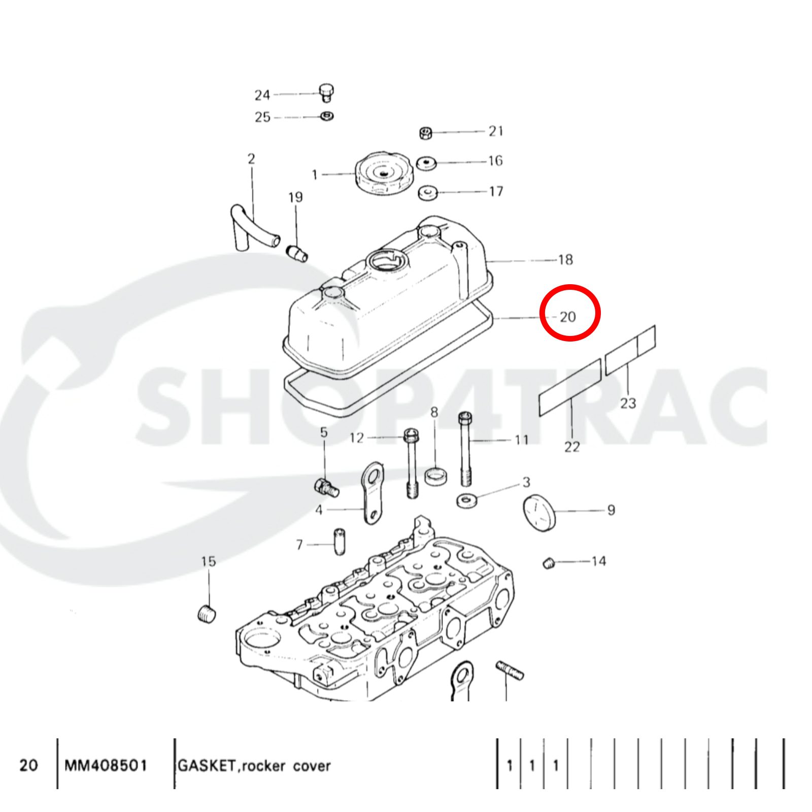 Valve cover gasket Mitsubishis K3A | K3B | K3C | K3D | K3E | K3F | K3G | Shop4Trac Valve cover gasket Mitsubishis K3A | K3B | K3C | K3D | K3E | K3F | K3G | Shop4Trac