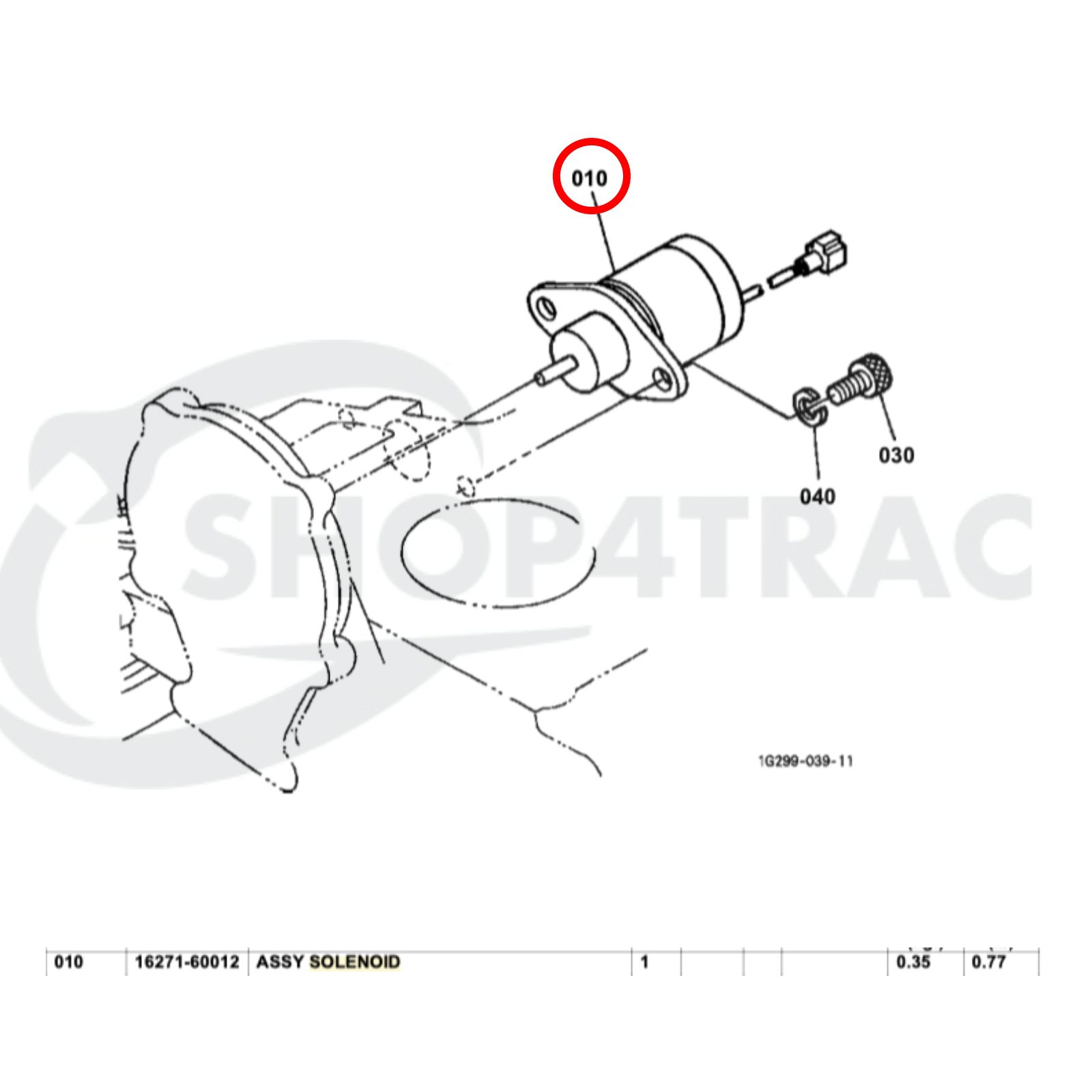 Solenoid Kubota | Iseki | Shop4Trac Solenoid Kubota | Iseki | Shop4Trac