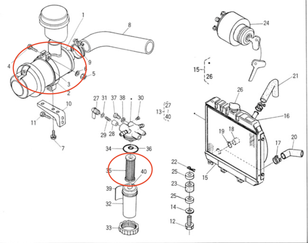 Filterkit Kubota D750 – D850 – D950