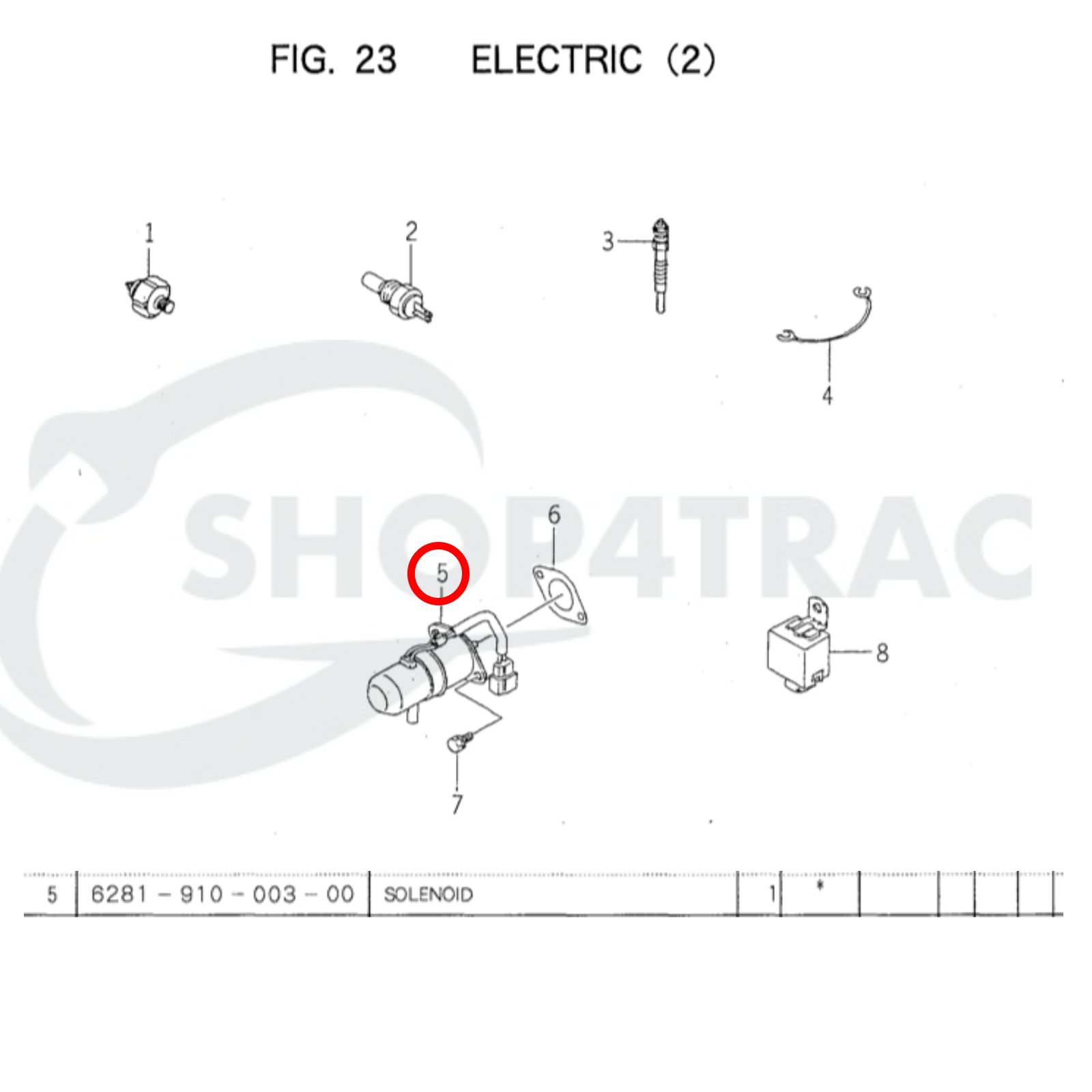 Solenoid Kubota | Iseki | Shop4Trac Solenoid Kubota | Iseki | Shop4Trac