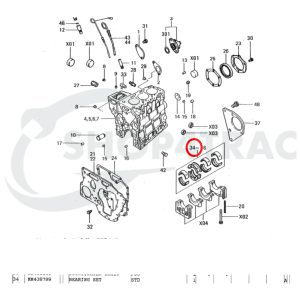 Hoofdlager set Mitsubishi L3A | L3C | L3E | Shop4Trac