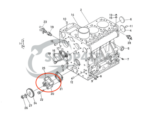 Motorölpumpe Kubota D750 | D850 | D950 | V1100 | V1200 | Shop4Trac
