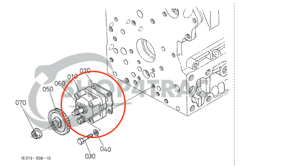 Bomba de aceite de motor Kubota D1102 | V1902 | V1903 | V2203 | D1102 - D1703 | Tienda4Trac